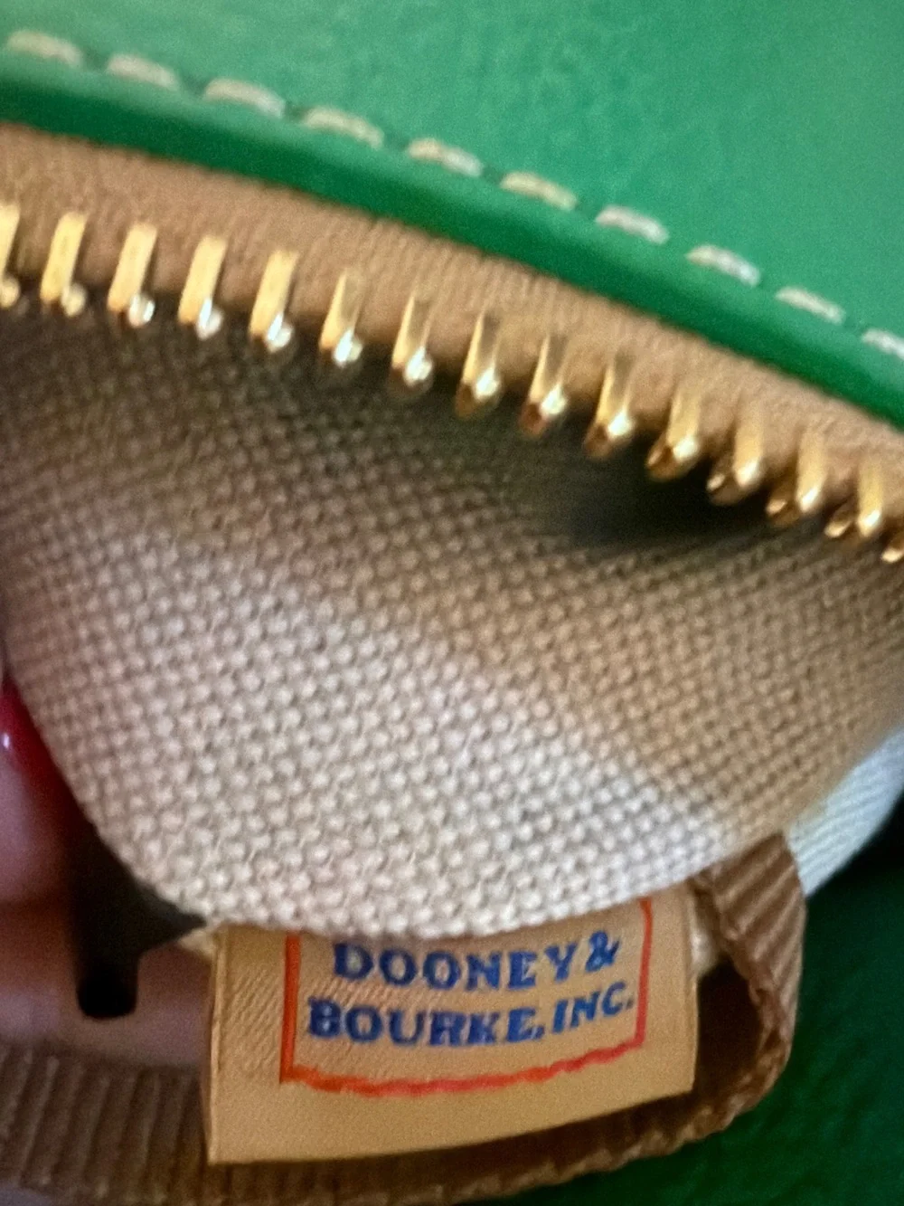 Dooney & Bourke Kelly Green Lucca Pebbled Leather Satchel with Gold Hardware